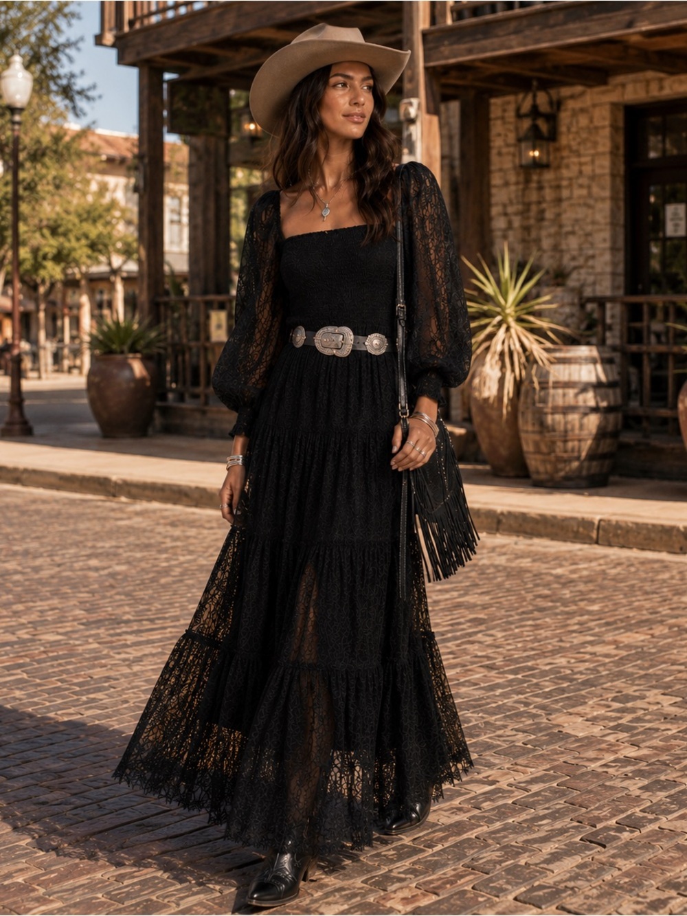 Alice + Olivia Cooper Lace Maxi Dress